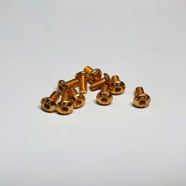 YFS Steel hex button screw (Titanium coated) M3 x 6mm
