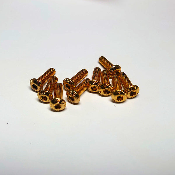 YFS Steel hex button screw (Titanium coated) M3 x 10mm