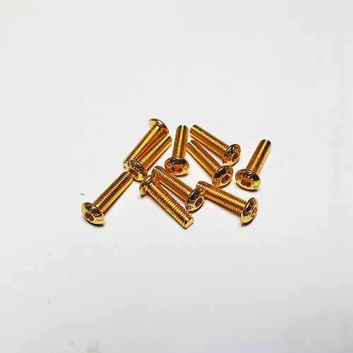 YFS Steel hex button screw (Titanium coated) M3 x 12mm