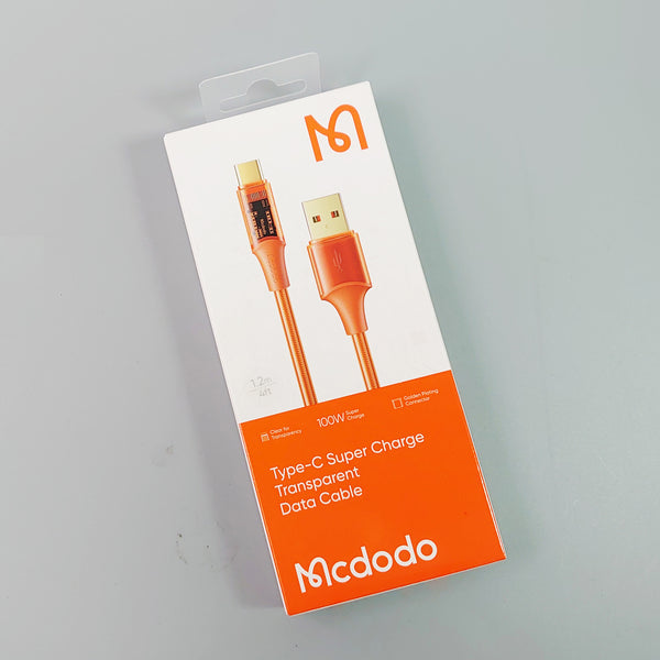Mcdodo Amber series orange transparent colour USB cable